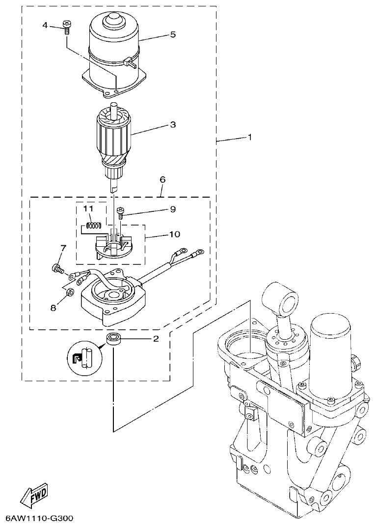 Yamaha F350AET, FL350AET POWER TRIM & TILT ASSY 2 parts diagram